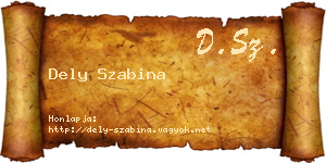 Dely Szabina névjegykártya