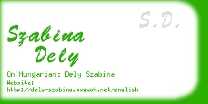 szabina dely business card